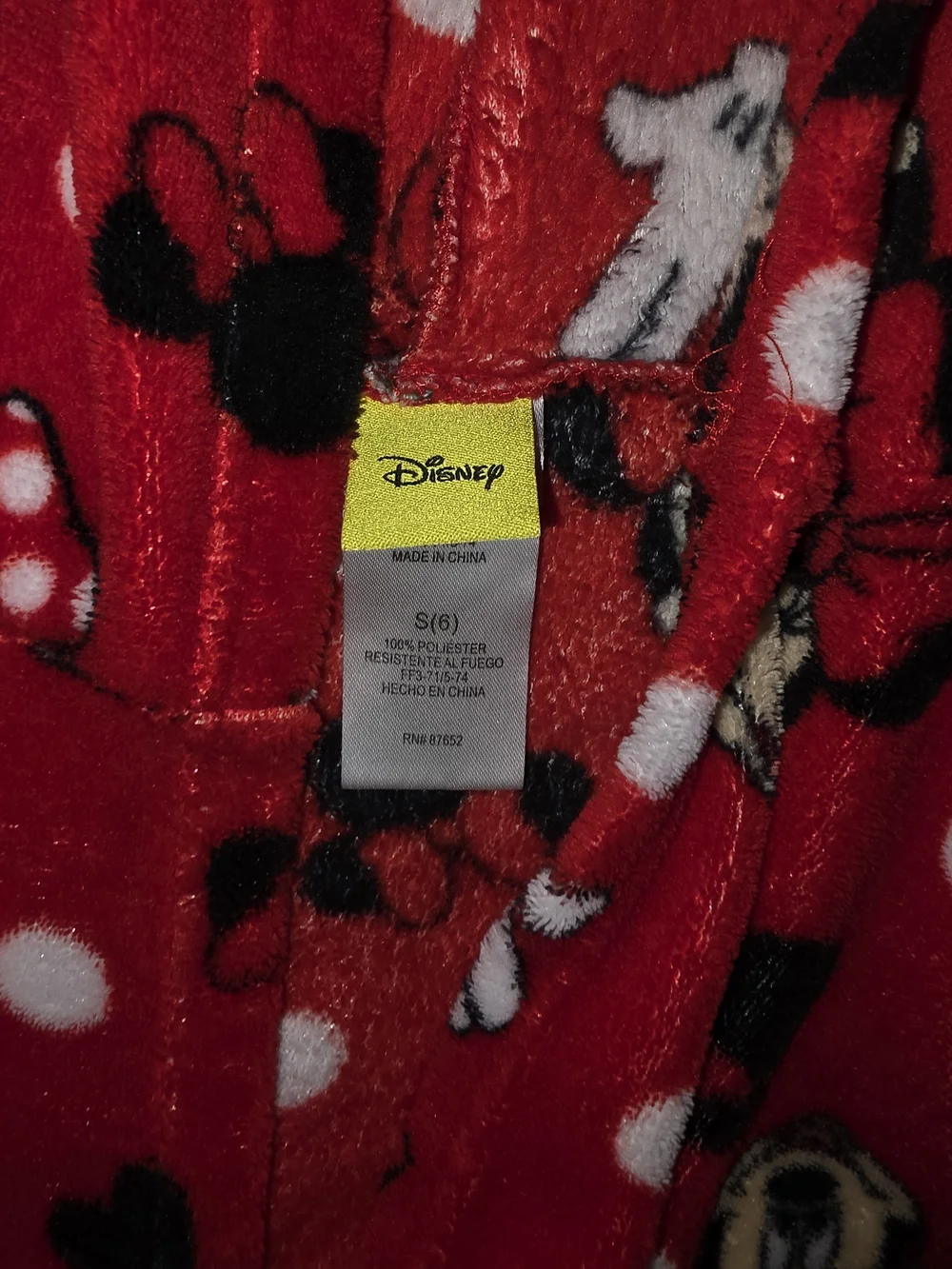 Disney Red Minnie Mouse Hooded Fleece One-Piece Robe